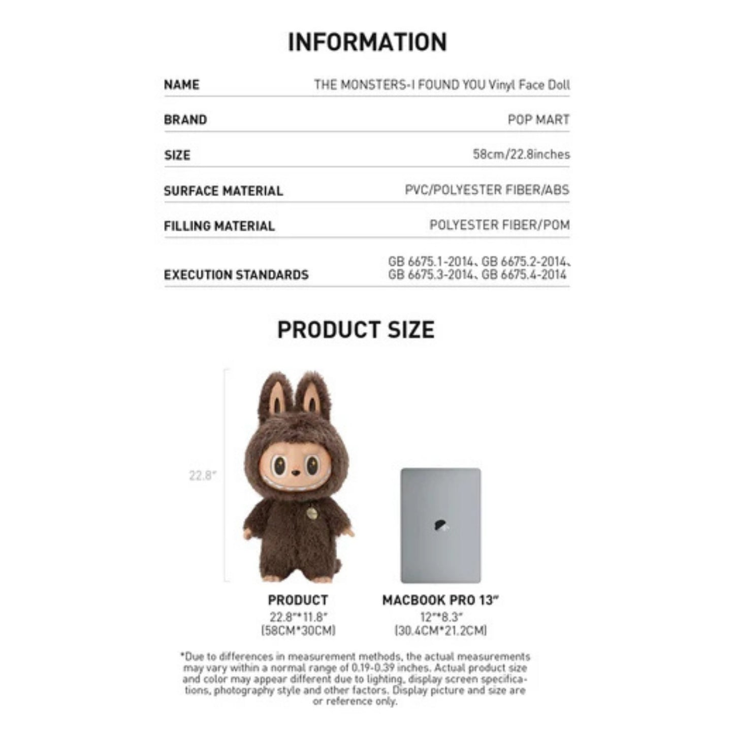 The Monsters I Found You Vinyl Plush labubu 22.80"